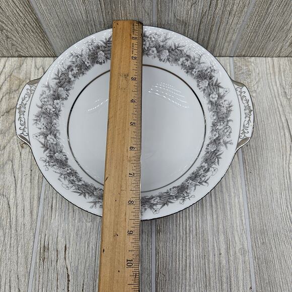 Sango Florentine Japan Round Vegetable Serving Bowl Platinum Trim Vintage - Picture 6 of 7